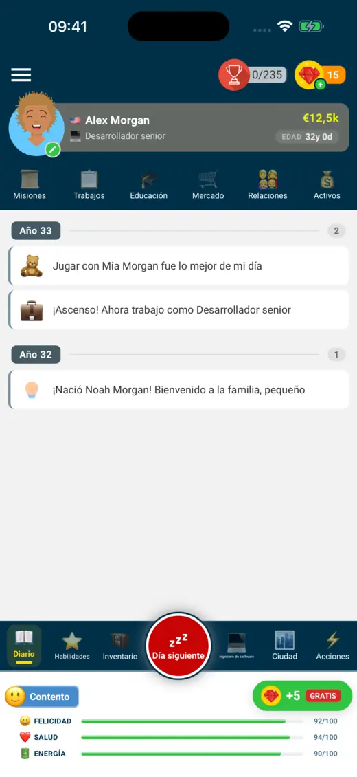Una vida clásica en Life Simulator: el diario de un desarrollador sénior y un bebé recién llegado.